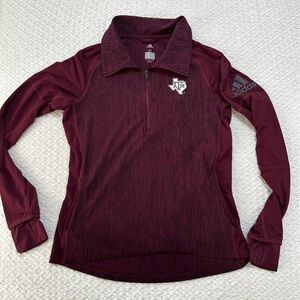 Adidas Texas A&M Women's 1/4 Zip Climalite Pullover Women’s Size Medium